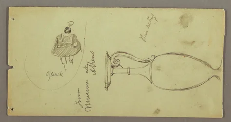 Dibujo, Estudios de objetos del Museo de Atenas, posiblemente 1869