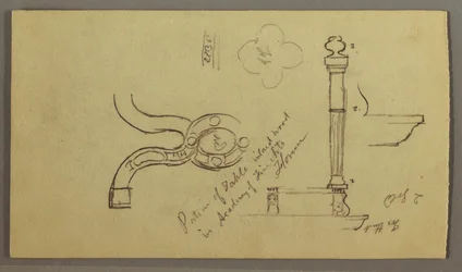 Dibujo, Estudios de piezas de mesa, posiblemente 1868-69