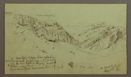 Dibujo, Estudio de la ladera de un valle, 4 de mayo de 1868