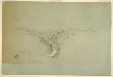 Dibujo, Cumbre del Watzman, Berchtesgaden, Baviera, 1868