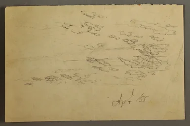 Dibujo, Sol y nubes, abril de 1855