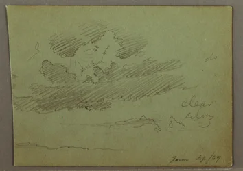 Dibujo, Rayo de sol tras las nubes, septiembre de 1869