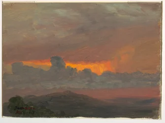 Dibujo, puesta de sol, agosto de 1865