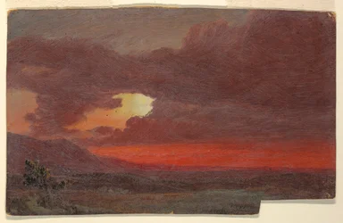 Dibujo, Puesta de sol, Hudson, Nueva York, julio de 1861
