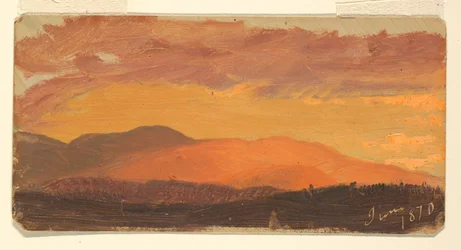 Dibujo, Puesta de sol, Valle de Hudson, junio de 1870