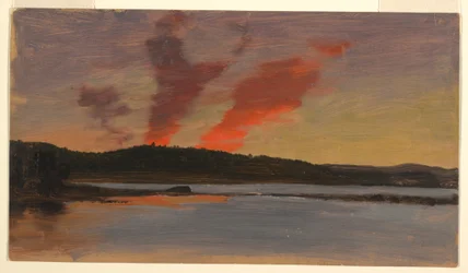 Dibujo, Puesta de sol cerca de Bar Harbor, Maine, ca. 1862