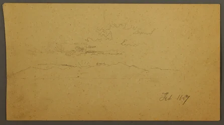 Dibujo, Puesta de sol tras las colinas, febrero de 1867