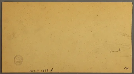 Dibujo, Puesta de sol sobre las colinas, 9 de julio de 1866
