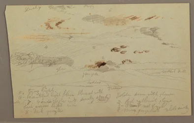 Dibujo, Puesta de sol, posiblemente 1860