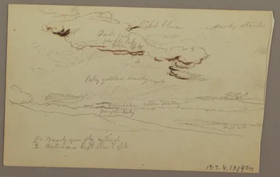 Dibujo, Puesta de sol, posiblemente 1860