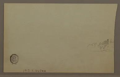 Dibujo, Puesta de sol, posiblemente década de 1860