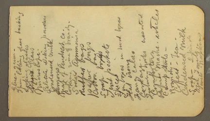 Dibujo, Lista de suministros, posiblemente 1878