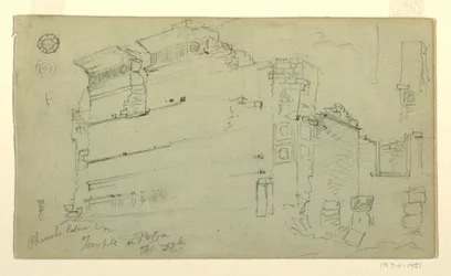 Dibujo, Templo, Petra, Jordania, 27 de febrero de 1868