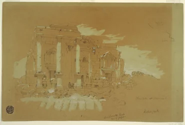 Dibujo, Templo de Mismiyeh, Siria, 28 de abril de 1868
