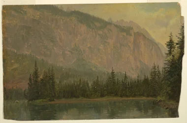 Dibujo, El Hintersee, cerca de Berchtesgaden, Baviera, junio de 1868