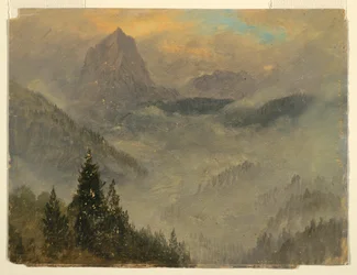 Dibujo, El Hochkalter, cerca de Berchtesgaden, 1868