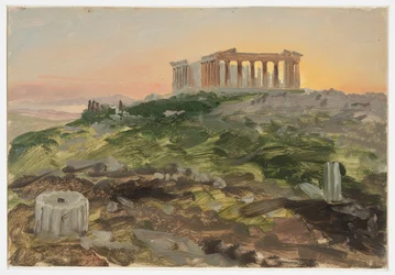Dibujo, El Partenón desde el sudeste, abril de 1869
