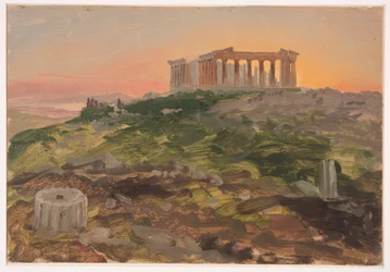 Dibujo, El Partenón desde el sudeste, abril de 1869