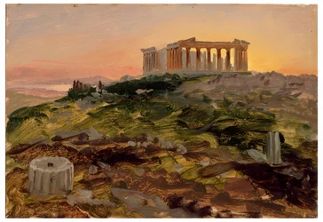 Dibujo, El Partenón desde el sudeste, abril de 1869