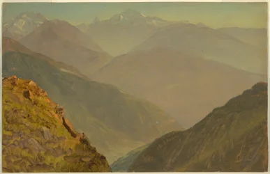 Dibujo, Los Watzmann y Goell, cerca de Berchtesgeden, 1868
