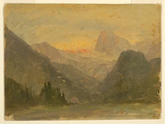 Dibujo, El Watzmann, cerca de Berchtesgaden, 1868