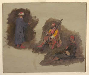 Dibujo, Tres beduinos, 1868-69