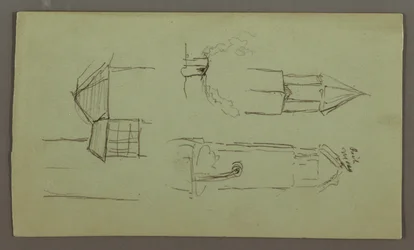 Dibujo, Torres, Tejados, Spicket, Tejado, Julio 1868