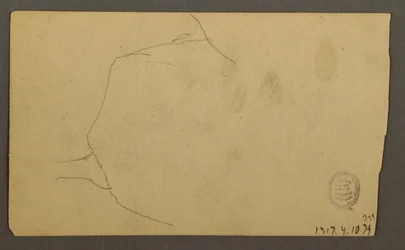 Dibujo, Raíces de árbol creciendo sobre un peñasco (Turner Mountain), 1877