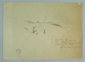 Dibujo, Valles y crestas nevadas, Riobamba, Ecuador, 13 de julio de 1857