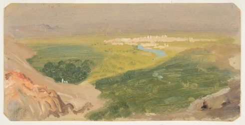 Dibujo, Vista hacia Damasco, Siria, 24 de abril-16 de mayo de 1868