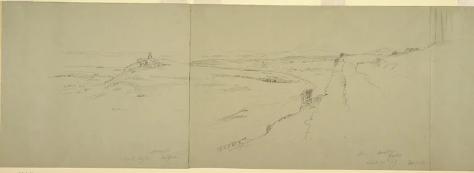 Dibujo, Vista desde la Acrópolis, 1869