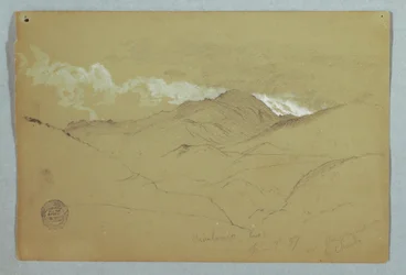 Dibujo, Vista desde el este del monte Chimborazo, Ecuador, 3 de junio de 1857