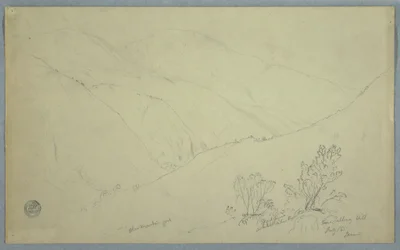 Dibujo, Vista del pico Blue Mountain, visto desde cerca de Salloway Hill, Jamaica, julio de 1865