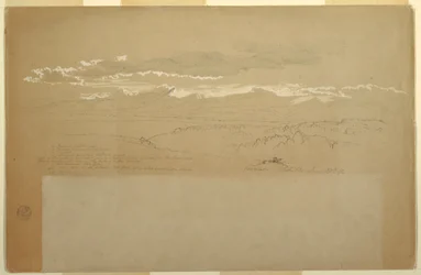 Dibujo, Vista de la cordillera, Ecuador, 27 de junio de 1857