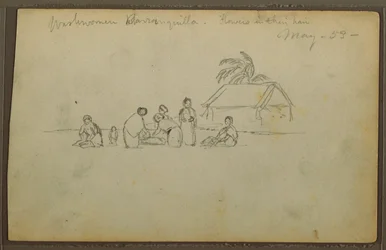 Dibujo, Lavandera en Barranquilla, Colombia, mayo de 1853