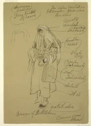 Dibujo, Mujer de Belén, 1868