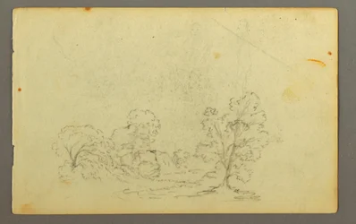 Dibujo, Paisaje boscoso, posiblemente 1845