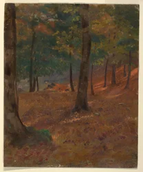Dibujo, Escena de bosque, 1870-80