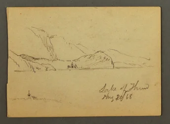 Dibujo, lago de Thun, Oberland bernés, 20 de agosto de 1868