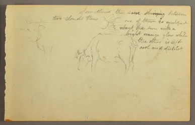 Dibujo, rayos entre nubes, toros, posiblemente 1877