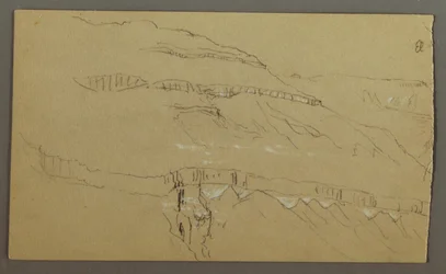 El Valle de Yemen, Arabia: Pared de Roca con la Parte Superior Parecida a una Fila de Columnas