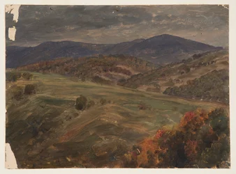 Paisaje montañoso, principios de otoño