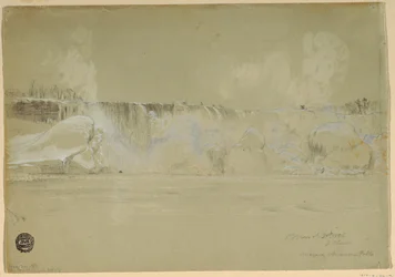 Cataratas del Niágara en la nieve, desde el noroeste