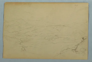 Bocetos de plantas y parte de la balaustrada que bordea la terraza en la posada de Guaranda, Ecuador