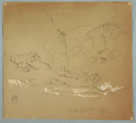 Riachuelo que lleva al borde de las cataratas cerca de Hacienda Chillo, Ecuador