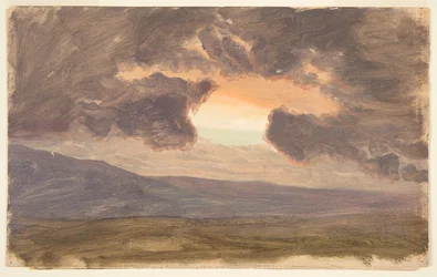 Atardecer sobre colinas desnudas
