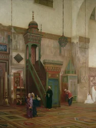 Detalle del interior de la Gran Mezquita, Damasco, 1873-75