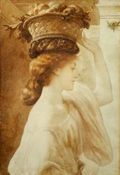 Eucharis: Una niña con una cesta de frutas