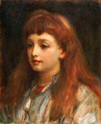 Retrato de una niña, cabeza y hombros