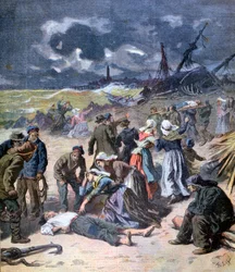 Una tormenta en Calais, Francia, 1893